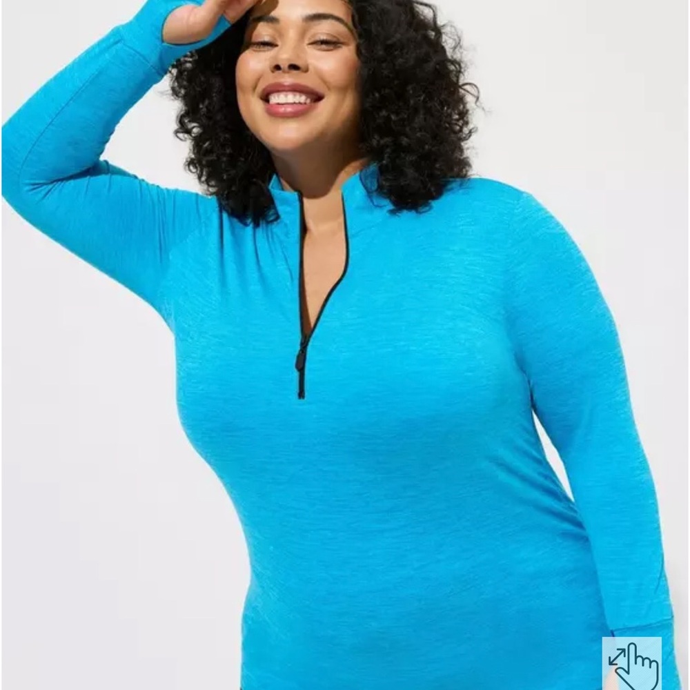Torrid Super Soft Performance Jersey Half Zip Pullover Black 1X - Picture 8 of 8